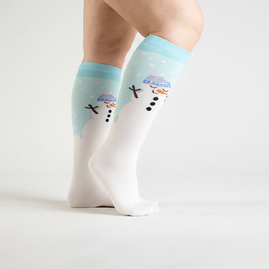 White Snowman Compression Socks