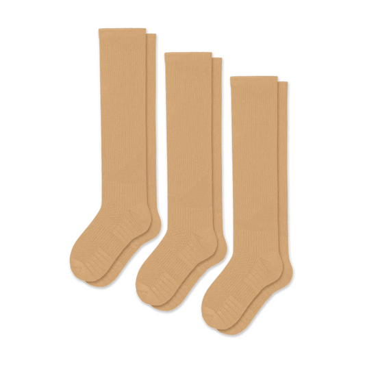 Tan Compression Socks Bundle 3-Pack