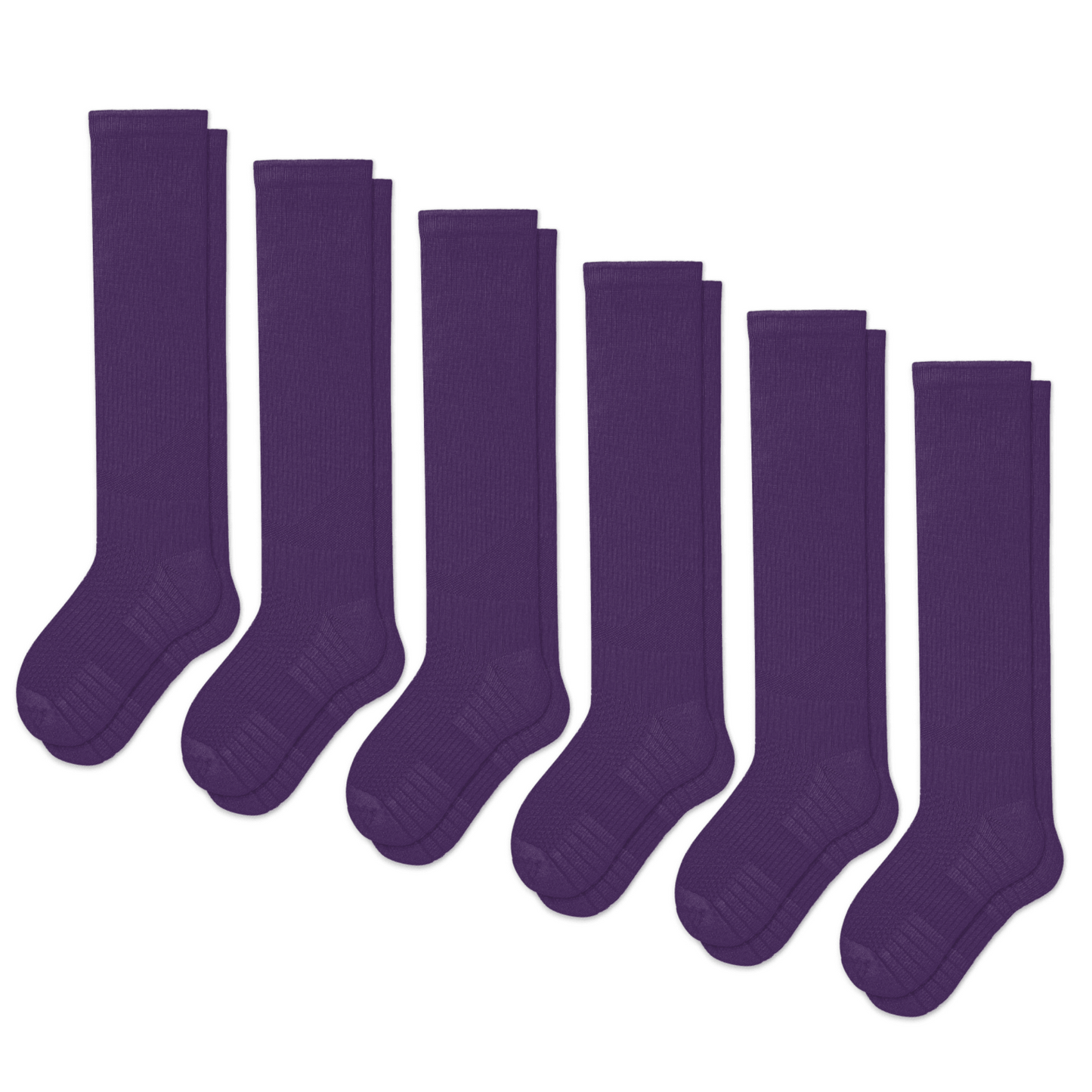 Purple Compression Socks Bundle 6-Pack